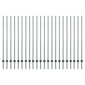 vidaXL Ugrađeni stup za ogradu 22 pcs Zelena 200 cm