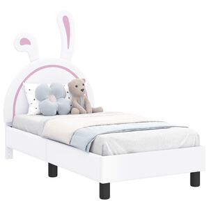 vidaXL Okvir kreveta za malu djecu s naslonom Bijela 70 x 140 cm PU