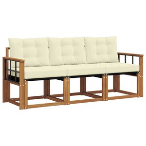 vidaXL Set vanjskih sofa 3 kom. Prirodna i krem