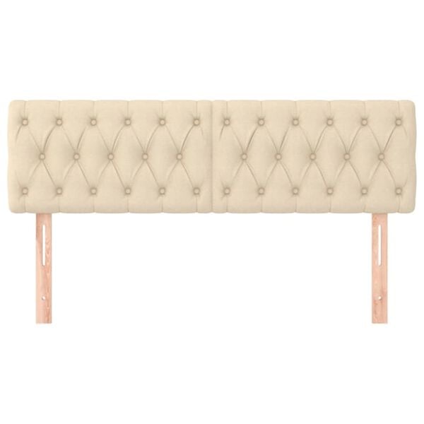 vidaXL Uzglavlja krem 144x7x78/88 cm od tkanine