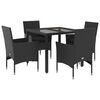 vidaXL 5-dijelni vrtni blagovaonski set s jastucima poliratan i staklo