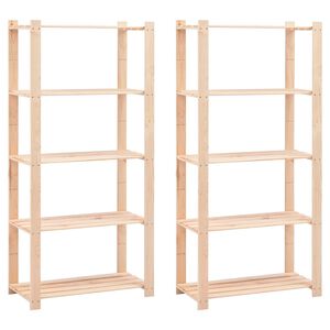 vidaXL Stalci za pohranu s 5 razina 2 kom 80x38x170 cm borovina 250 kg