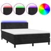 vidaXL Krevet box spring s madracem LED crni 140x200 cm bar&scaron;un