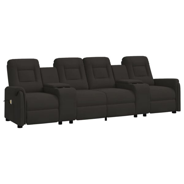 vidaXL Masažni četverosjed s držačima čaša crni