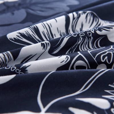 vidaXL Set posteljine cvjetni mornarsko plavi 140 x 220 / 60 x 70 cm
