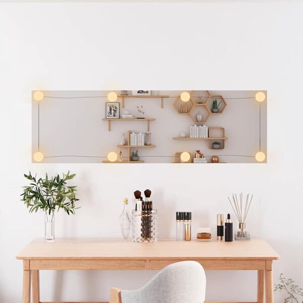 vidaXL Zidno ogledalo s LED svjetlima 30 x 100 cm stakleno pravokutno