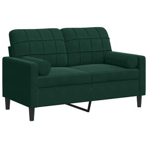 vidaXL Dvosjed s ukrasnim jastucima tamnozeleni 120 cm bar&scaron;unasti