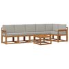 vidaXL Set vanjskih sofa s jastukom 7 pcs Prirodna i svijetlo siva