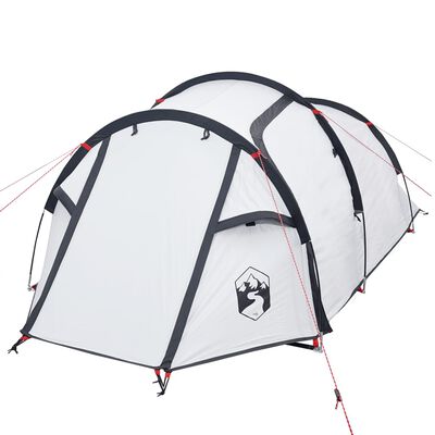 vidaXL Tunelski šator za kampiranje za 2 osobe bijeli od tkanine