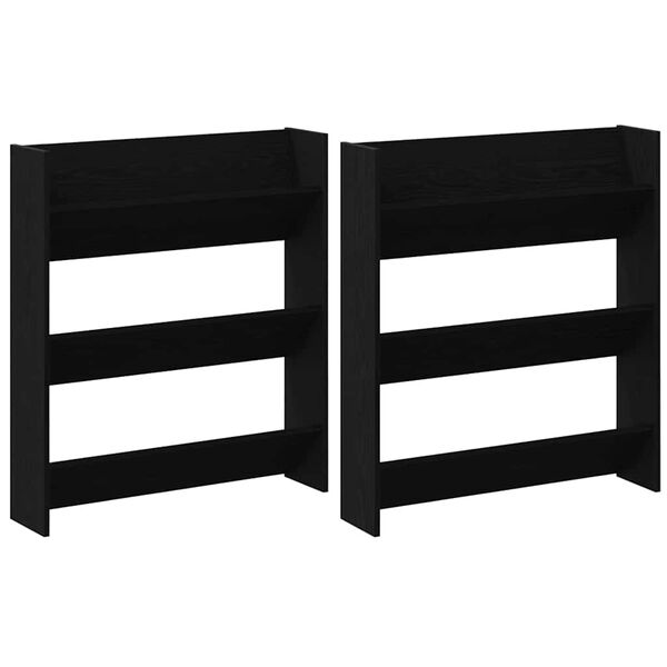 vidaXL Ormar za cipele s policom 2 pcs Crni hrast 85 x 18 x 90 cm