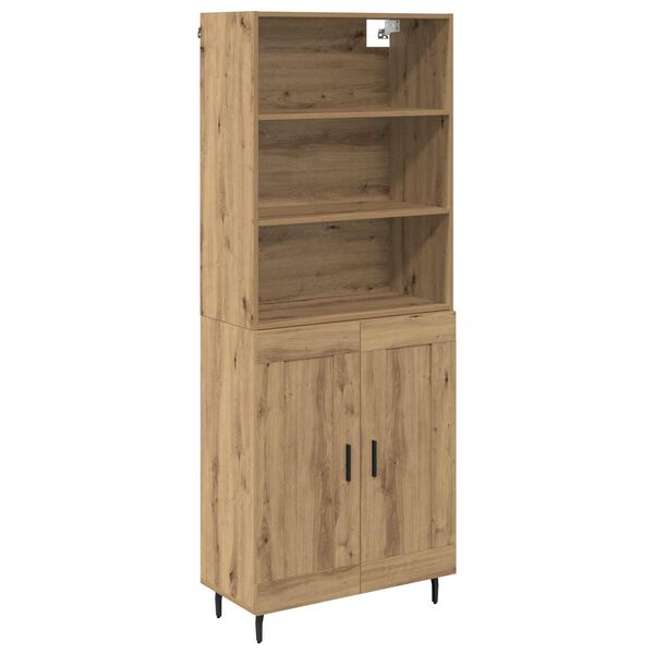 vidaXL Highboard Umjetnički hrast 69,5 x 34 x 180 cm