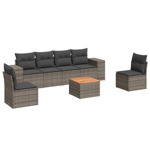 vidaXL 7-dijelni set vrtnih sofa sivi od poliratana