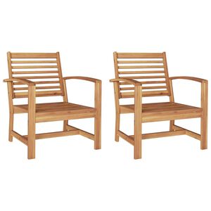 vidaXL Stolica 2 pcs Smeđa 65 x 60 x 76,5 cm Čvrsto teak drvo