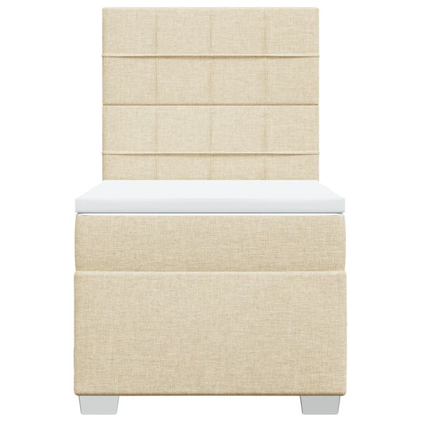 vidaXL Krevet s oprugama i madracem krem 90 x 190 cm od tkanine