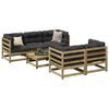 vidaXL 6-dijelni set vrtnih sofa od impregnirane borovine