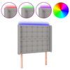 vidaXL LED uzglavlje svjetlosivo 83 x 16 x 118/128 cm od tkanine