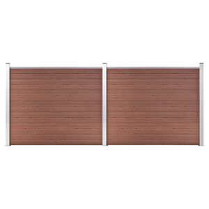 vidaXL Set panela za ogradu WPC 353 x 146 cm smeđi