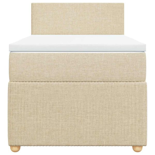 vidaXL Krevet s oprugama i madracem krem 100 x 200 cm od tkanine