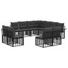 vidaXL Set vanjskih sofa 11 kom. Crna i tamno siva Poliester