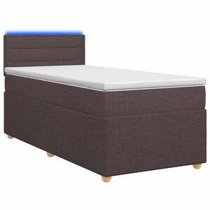 vidaXL Boxspring krevet s madracem Tamno smeđa 90 x 190 cm Tkanina