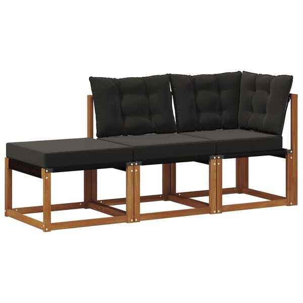 vidaXL Vanjski modularni kauč s jastukom 3 Komad Prirodna