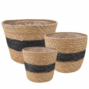 vidaXL 3 kom. Prirodna i crna &Oslash;26 x 19 cm 100% morska trava