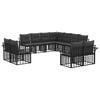 vidaXL Set vanjskih sofa s jastukom 11 pcs Crna i tamno siva Poliester