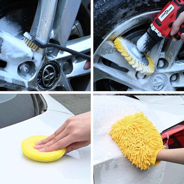 vidaXL Set četki za automobil &Scaron;areni poliratan