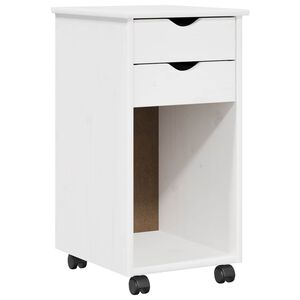 vidaXL Mobilni ormar 34 x 39 x 65,5 cm Masivna borovina Bijeli