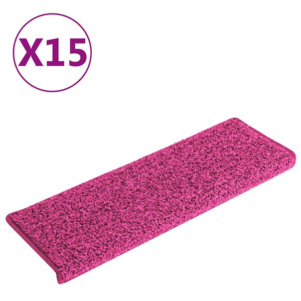 vidaXL Prostirke za stepenice 15 kom 65x21x4 cm roze pravokutni rub