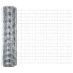vidaXL Zavarena žičana ograda 5000 x 50 cm Srebrno