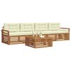 vidaXL Set vanjskih sofa s jastukom 5 pcs Prirodna i krem