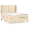 vidaXL Krevet s oprugama i madracem krem 140 x 190 cm od tkanine