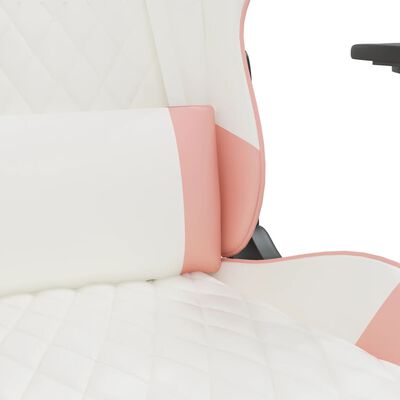 vidaXL Igraća stolica s osloncem za noge bijelo-ružičasta umjetna koža