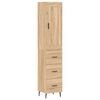 vidaXL Visoka komoda hrasta sonome 34,5x34x180cm od konstruiranog drva