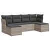 vidaXL 6-dijelni set vrtnih sofa od poliratana s jastucima svjetlosivi