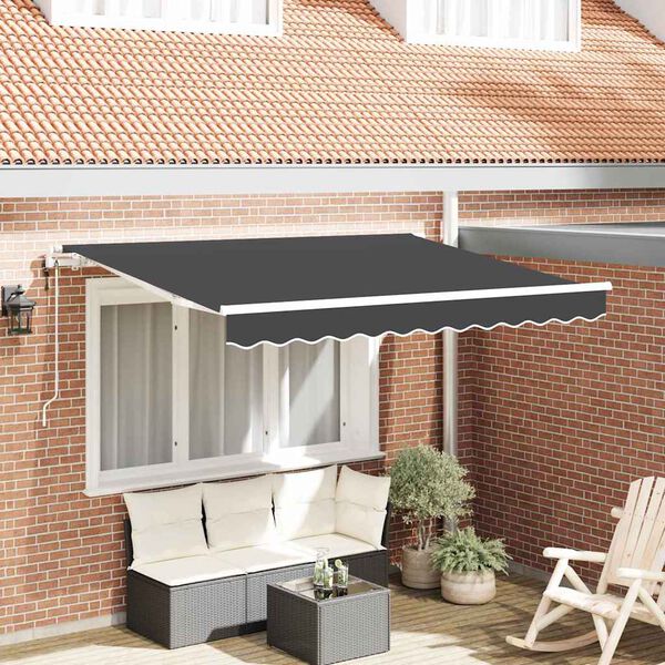 vidaXL Skrovita tenda Antracit 300 x 200 cm tkanina