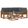 vidaXL Set vanjskih sofa s jastukom 5 pcs Prirodna i antracit