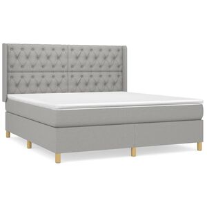 vidaXL Krevet box spring s madracem svjetlosiva 160x200 cm tkanina