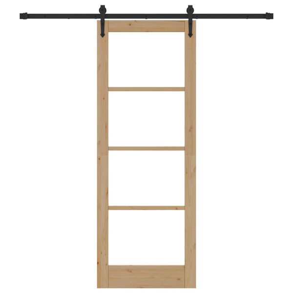 vidaXL Klizna vrata Prirodna i crna 78 x 211 cm