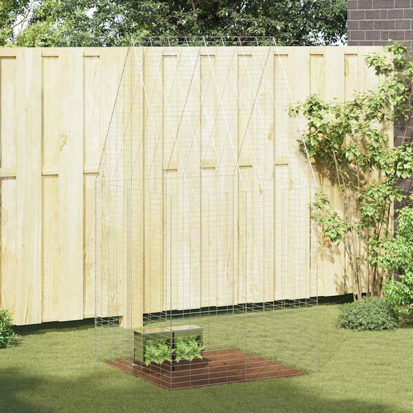 vidaXL Kavez za zečeve Srebrno 400 x 100 x 210 cm Cinkani čelik