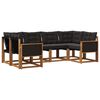 vidaXL Set vanjskih sofa s jastukom 6 pcs Prirodna i crna