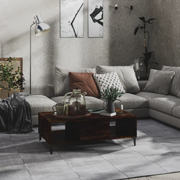 vidaXL Stolić za kavu boja dimljenog hrasta 103,5 x 60 x 35 cm drveni