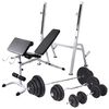 vidaXL Klupa za vježbanje sa stalkom za utege i setom utega 120 kg