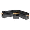 vidaXL 11-dijelni set vrtnih sofa od poliratana s jastucima crni