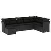 vidaXL 8-dijelni set vrtnih sofa od poliratana s jastucima crni
