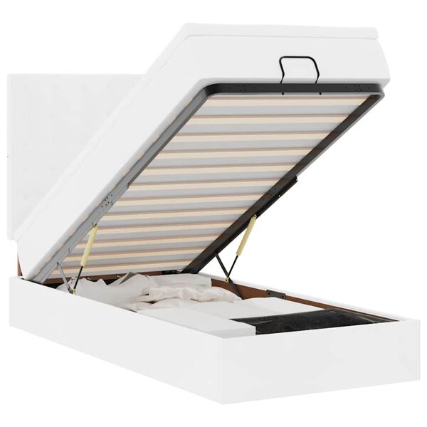 vidaXL Otomanski krevet s madracem bijeli 90x200 cm umjetna koža