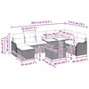 vidaXL Sjedeća garnitura za vrt s jastukom 9 pcs Smeđa Poli ratan