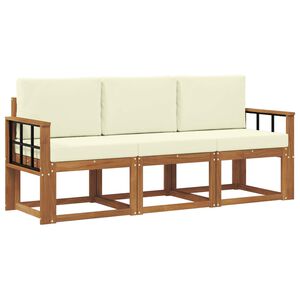 vidaXL Set vanjskih sofa s jastukom 3 pcs Prirodna i krem