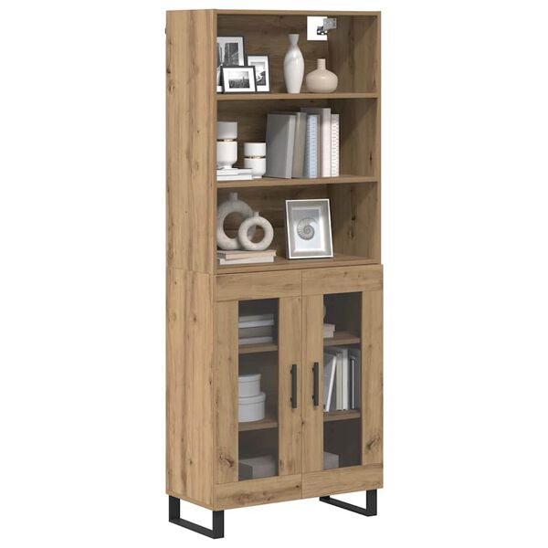 vidaXL Highboard Umjetnički hrast 69,5 x 34 x 180 cm Konstruirano drvo